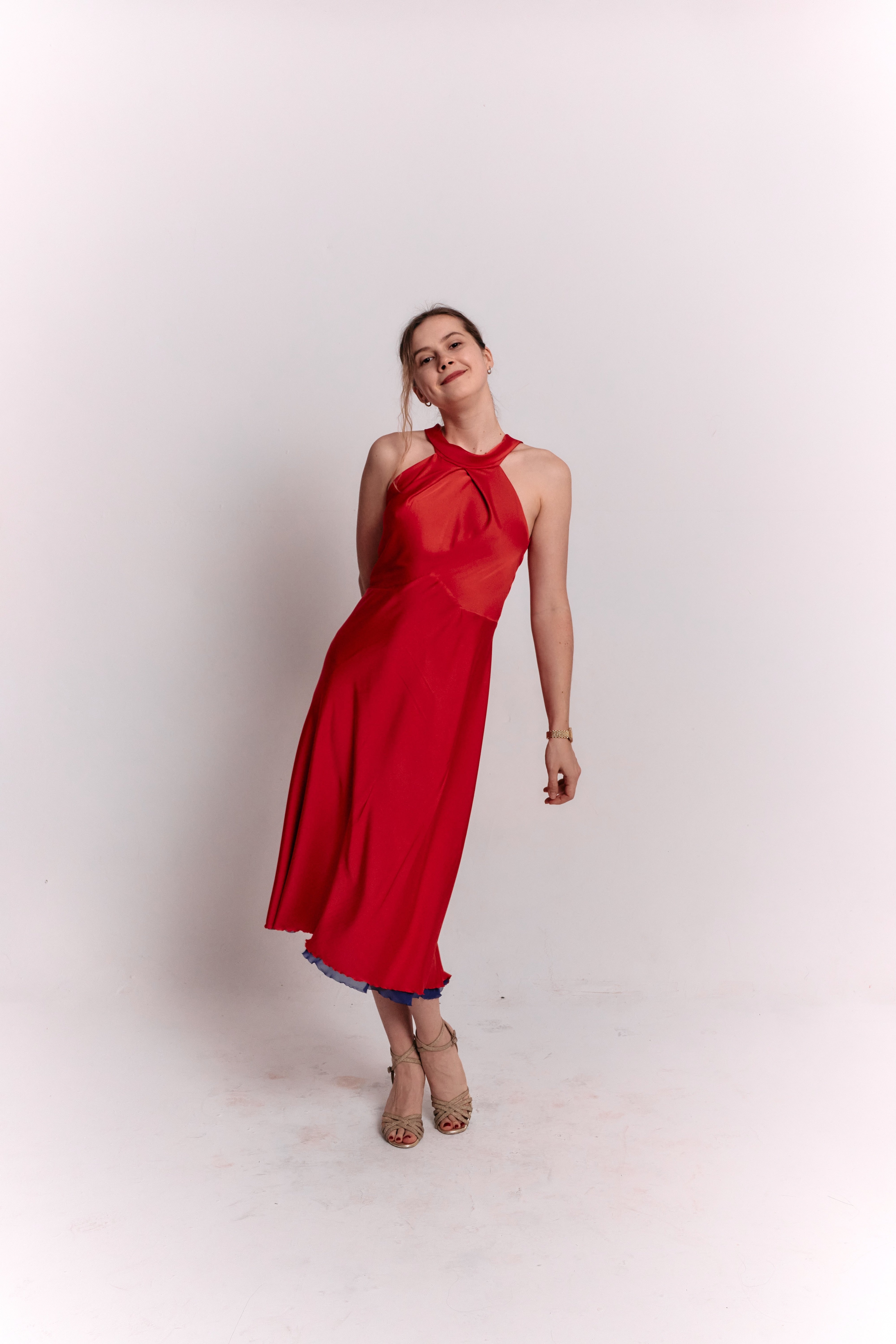 Reversible Red and Blue Bow Dress