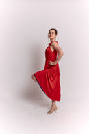 Reversible Red and Blue Bow Dress