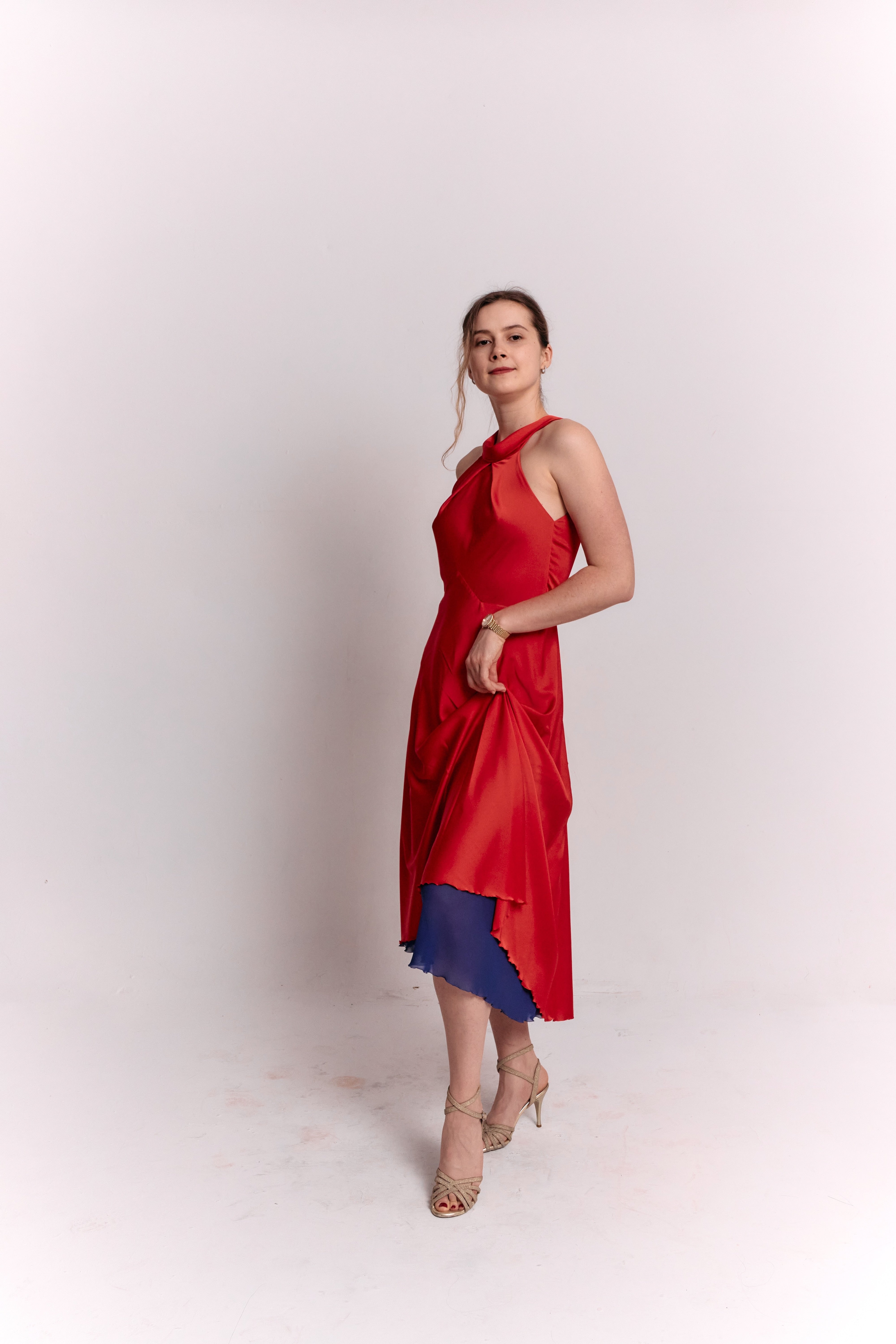 Reversible Red and Blue Bow Dress
