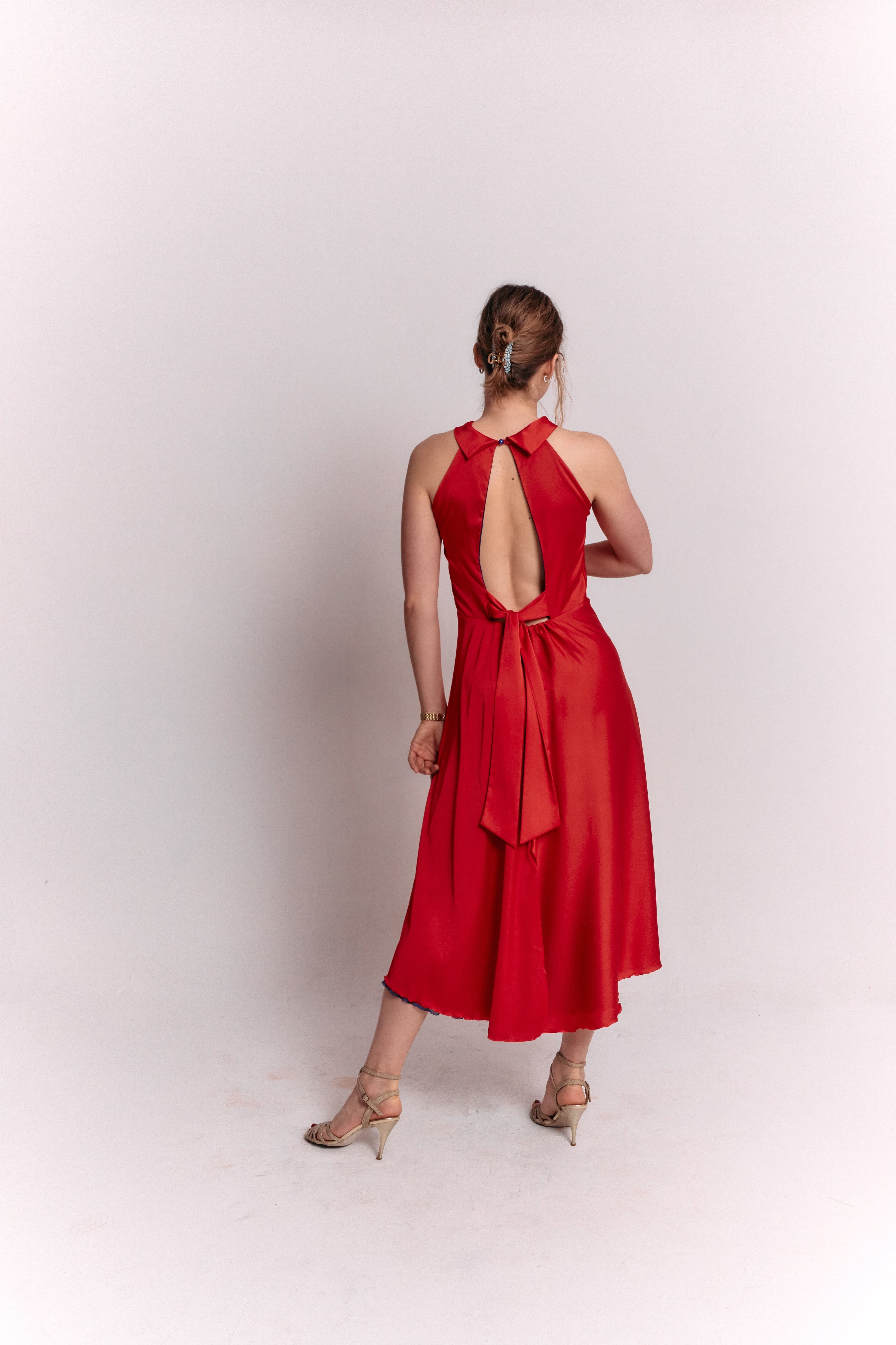 Reversible Red and Blue Bow Dress