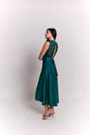 Satin Lace Emerald Dress