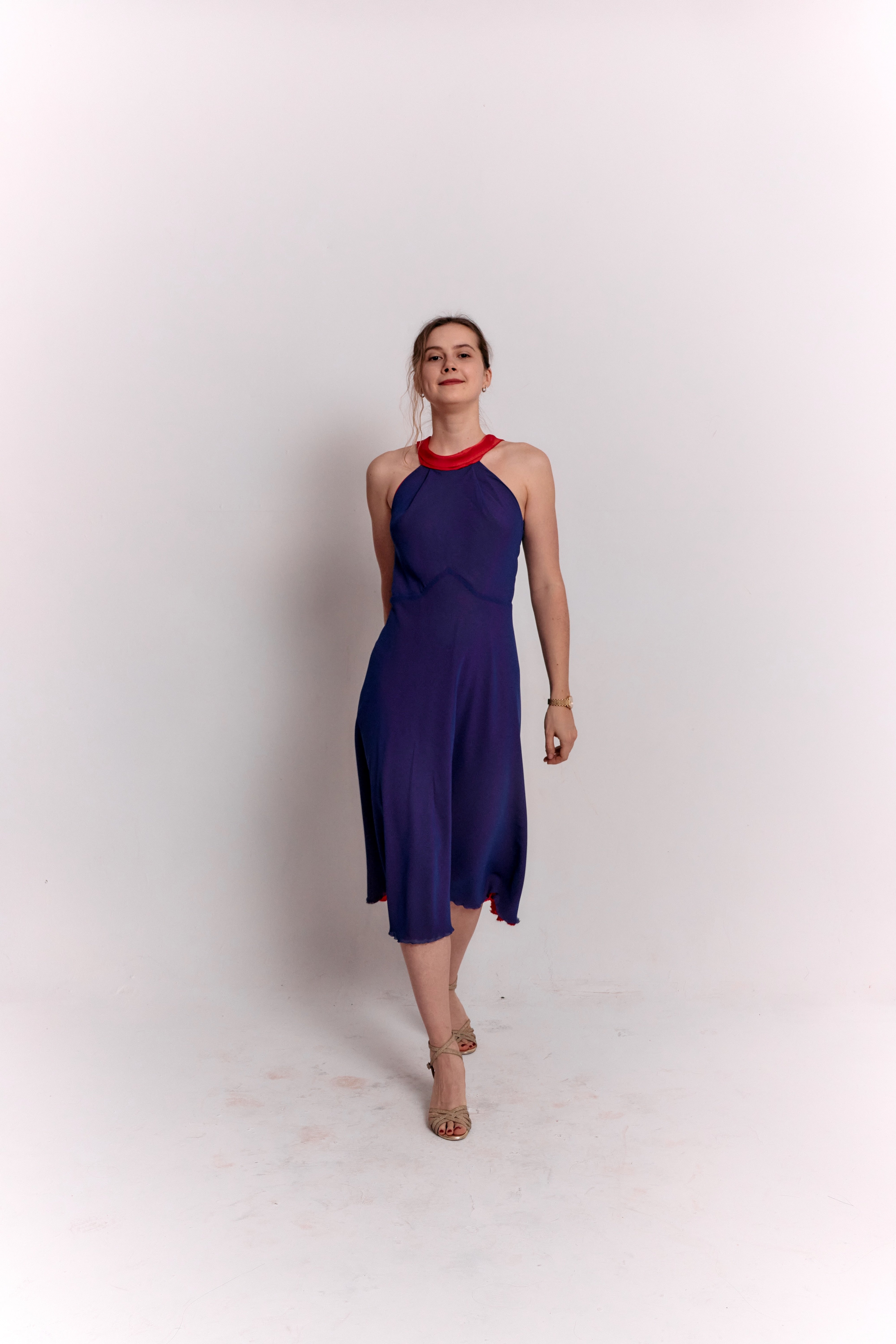 Reversible Red and Blue Bow Dress