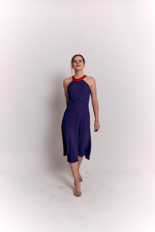 Reversible Red and Blue Bow Dress