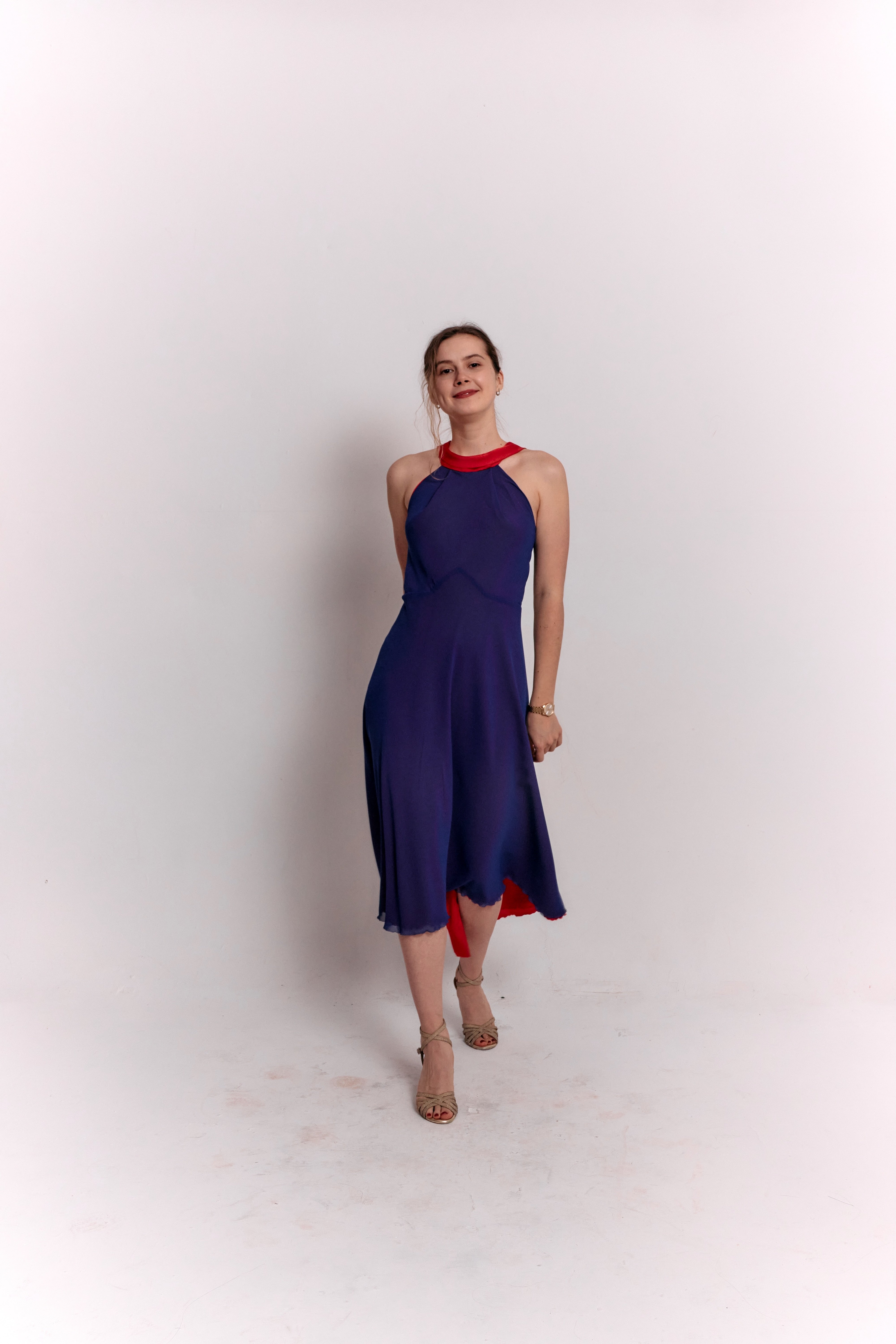 Reversible Red and Blue Bow Dress