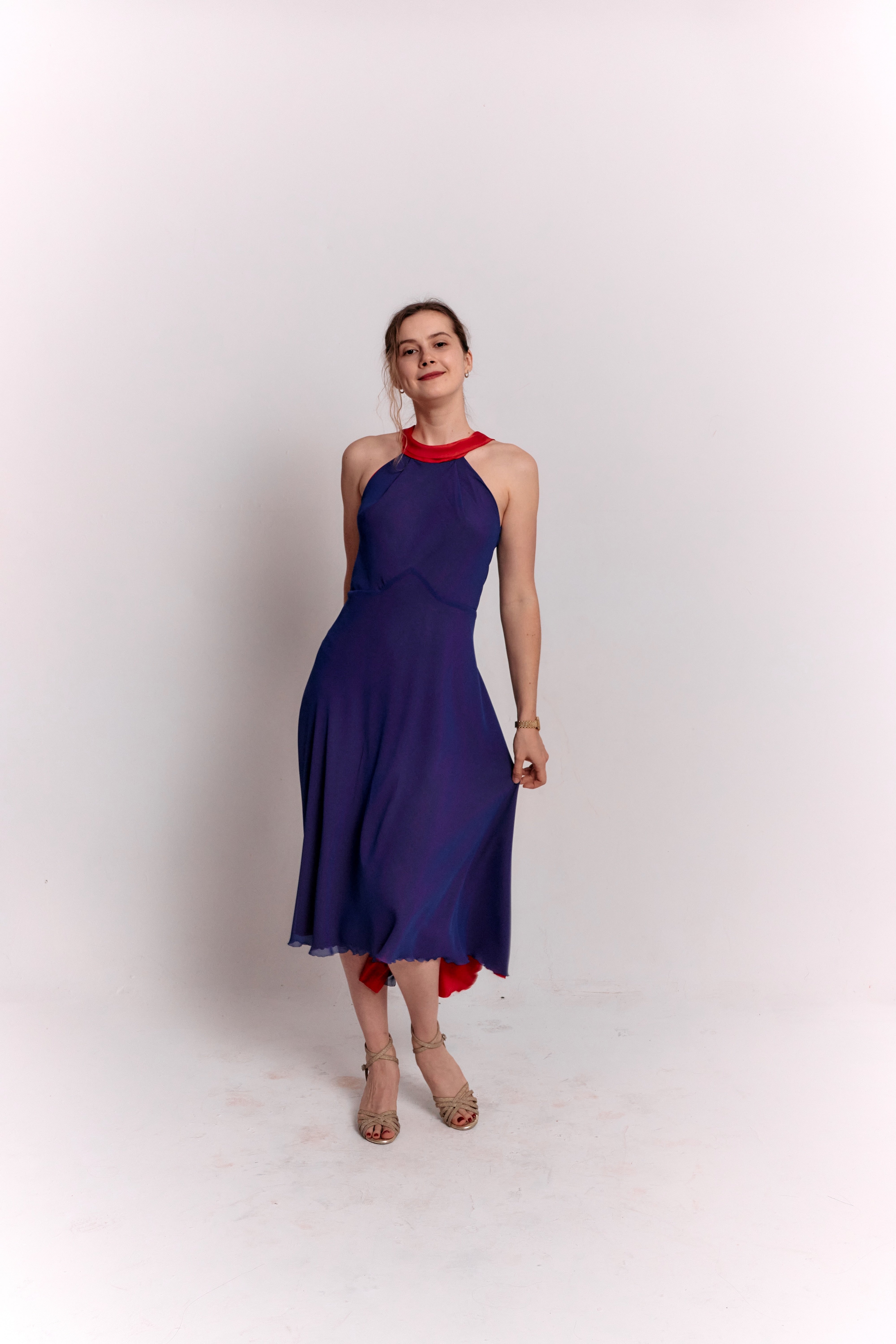 Reversible Red and Blue Bow Dress