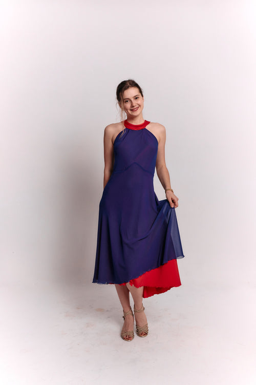 Reversible Red and Blue Bow Dress
