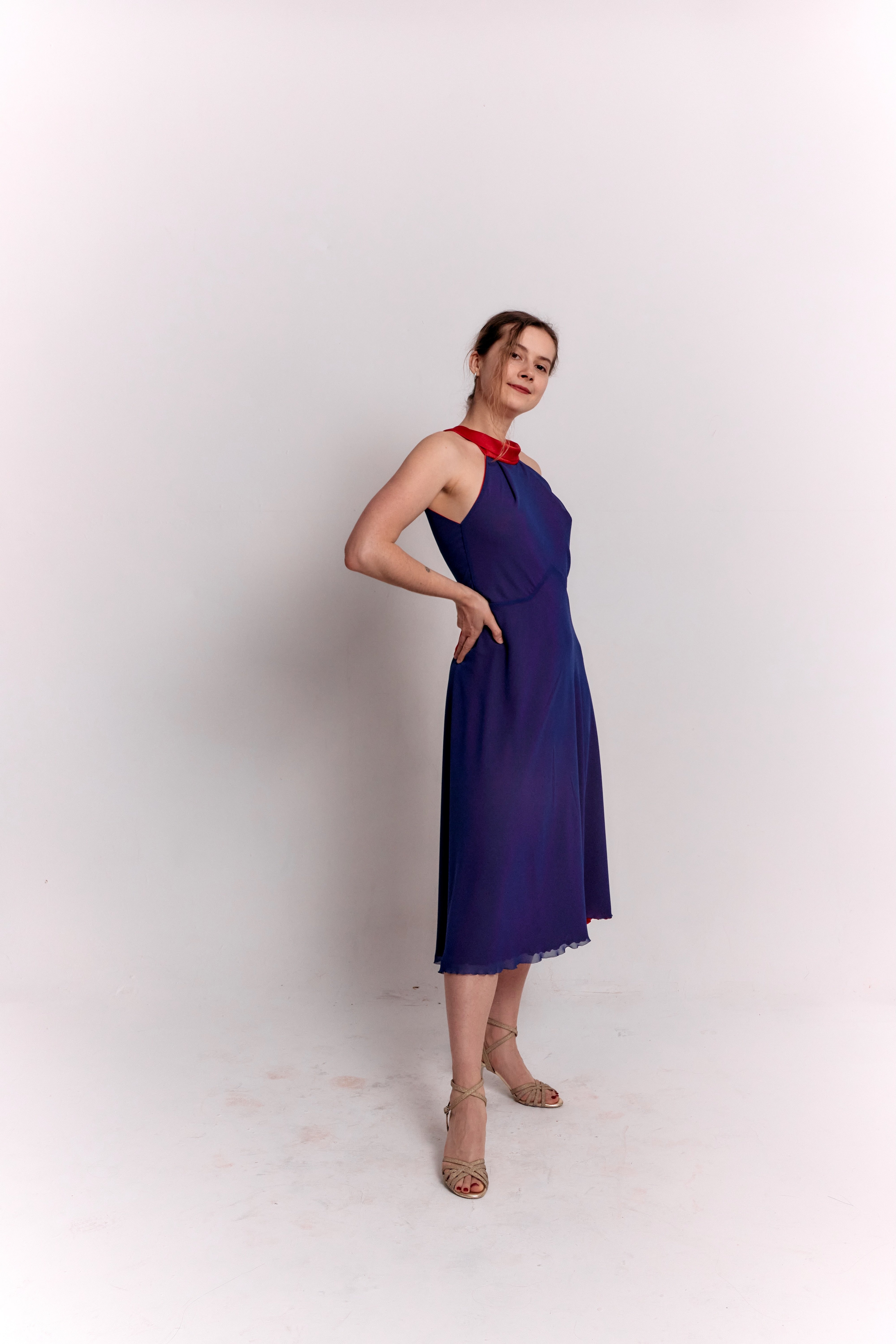 Reversible Red and Blue Bow Dress