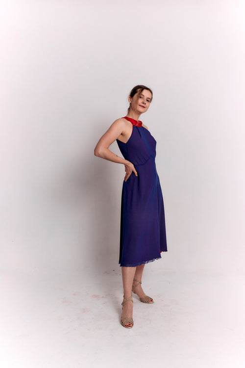 Reversible Red and Blue Bow Dress