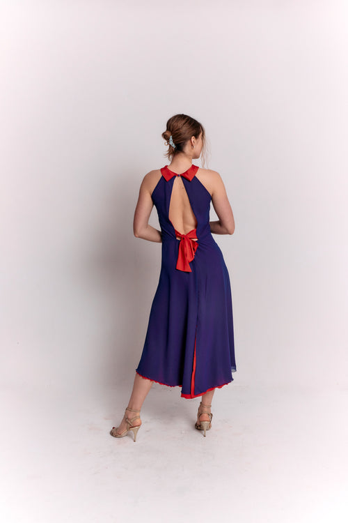 Reversible Red and Blue Bow Dress