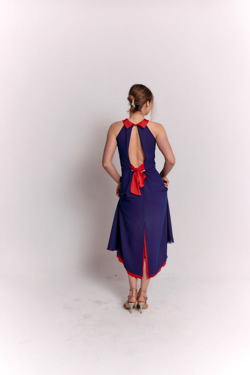 Reversible Red and Blue Bow Dress