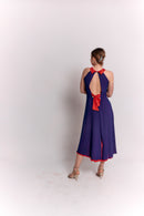 Reversible Red and Blue Bow Dress