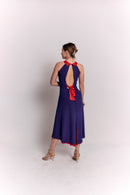 Reversible Red and Blue Bow Dress