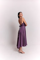 Purple and White Polka Dot Dress