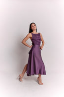 Purple and White Polka Dot Dress