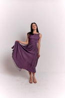Purple and White Polka Dot Dress
