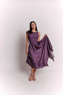 Purple and White Polka Dot Dress