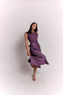 Purple and White Polka Dot Dress