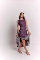 Purple and White Polka Dot Dress