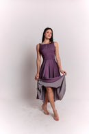 Purple and White Polka Dot Dress
