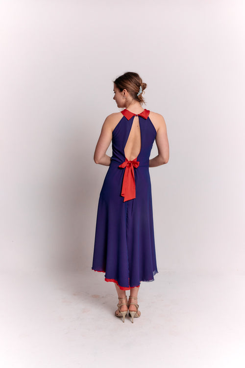 Reversible Red and Blue Bow Dress