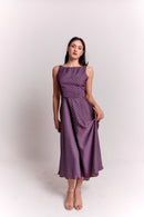 Purple and White Polka Dot Dress