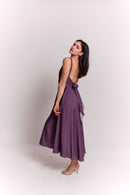 Purple and White Polka Dot Dress