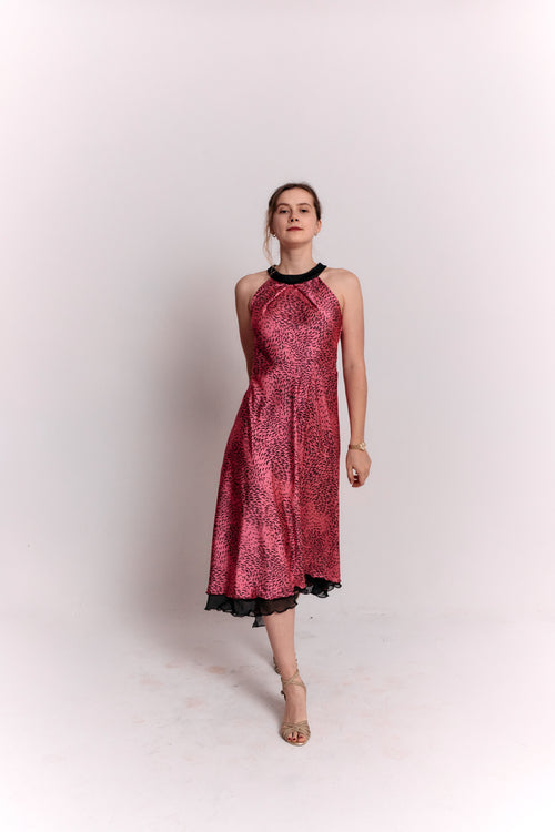Reversible Pink and Black Animal Print Dress