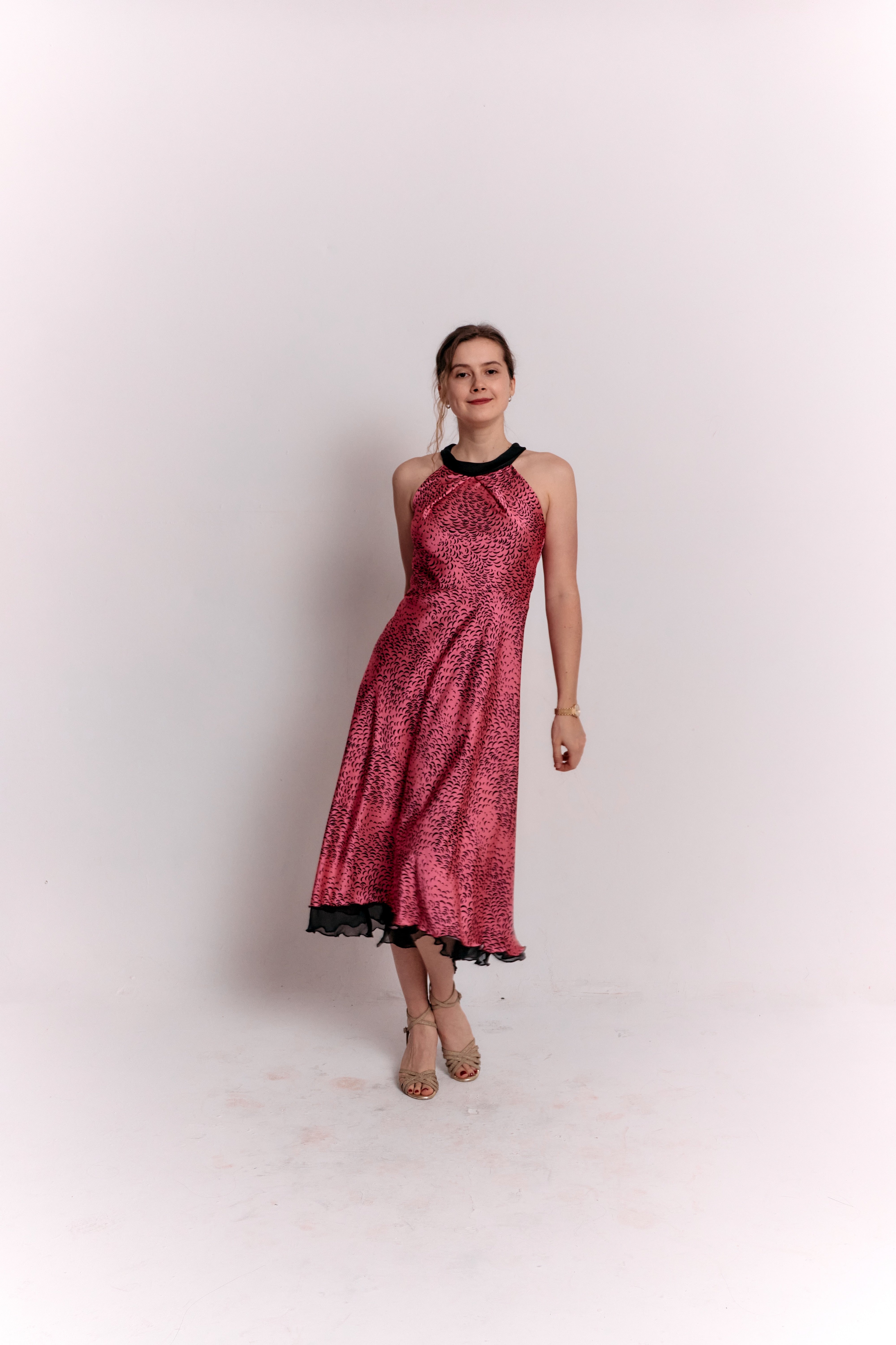 Reversible Pink and Black Animal Print Dress