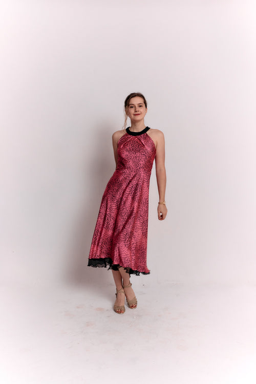 Reversible Pink and Black Animal Print Dress