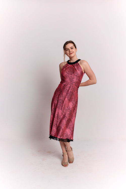 Reversible Pink and Black Animal Print Dress