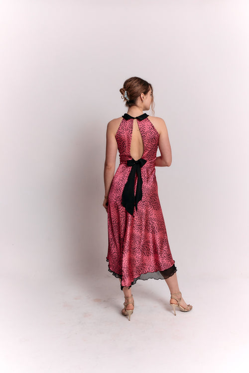 Reversible Pink and Black Animal Print Dress