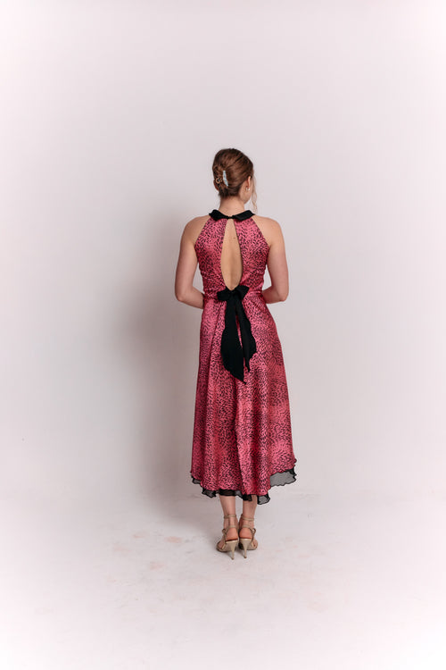Reversible Pink and Black Animal Print Dress