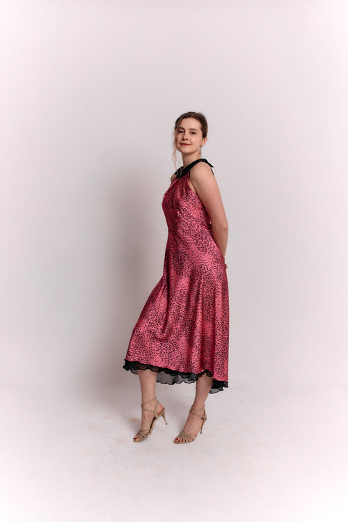 Reversible Pink and Black Animal Print Dress