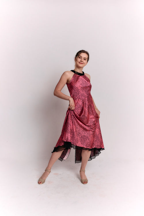 Reversible Pink and Black Animal Print Dress