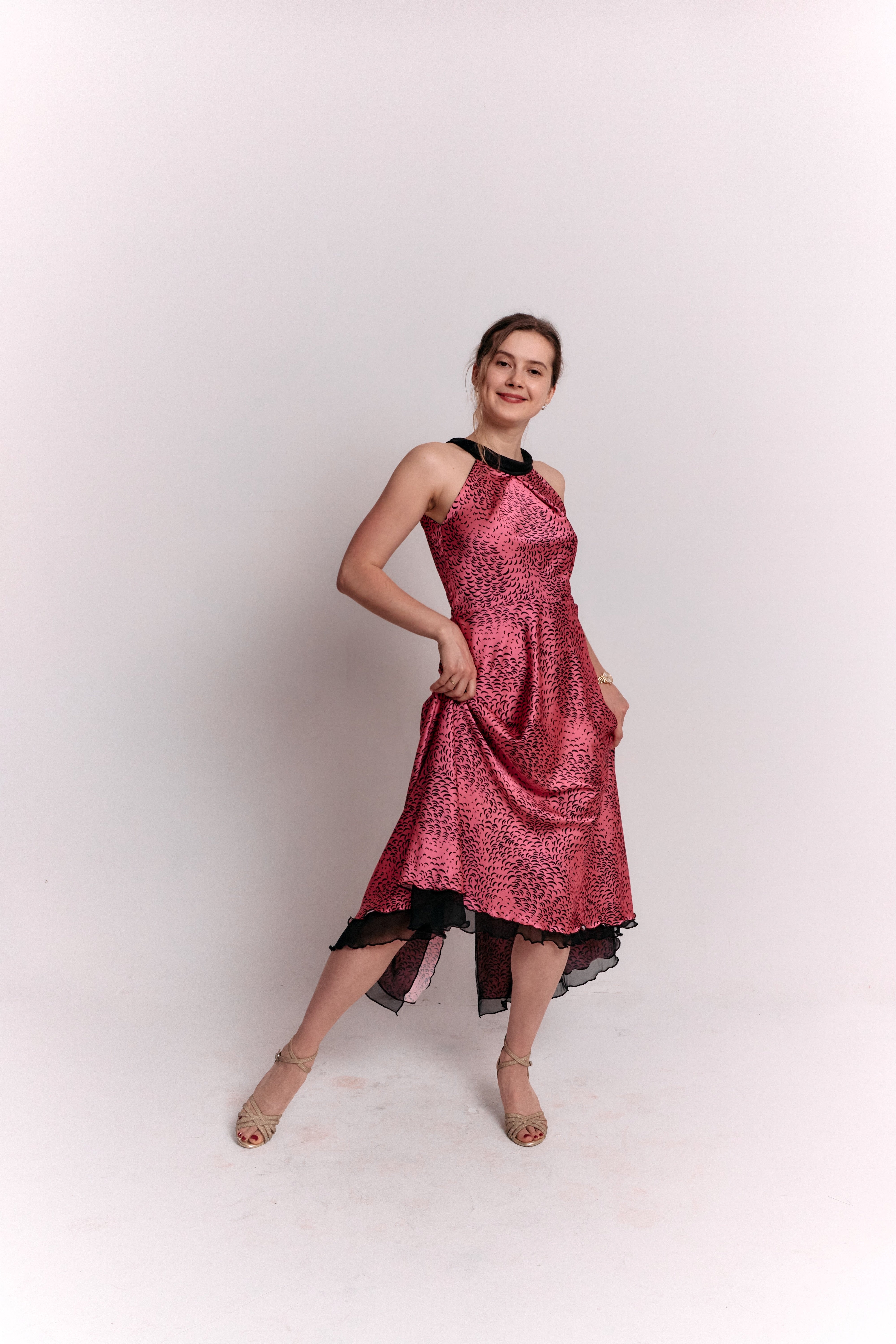 Reversible Pink and Black Animal Print Dress