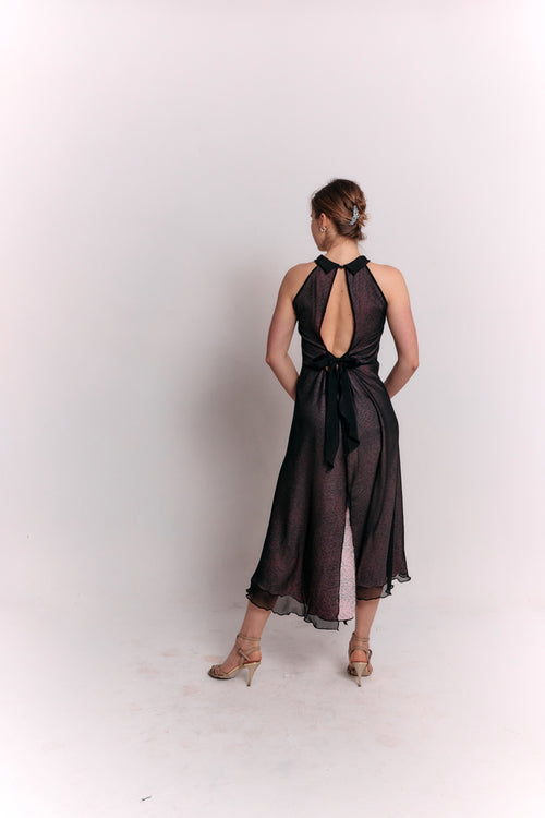 Reversible Pink and Black Animal Print Dress