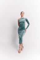 Velvet Turquoise Curve Dress