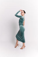 Velvet Turquoise Curve Dress