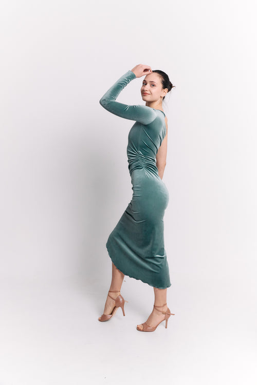 Velvet Turquoise Curve Dress