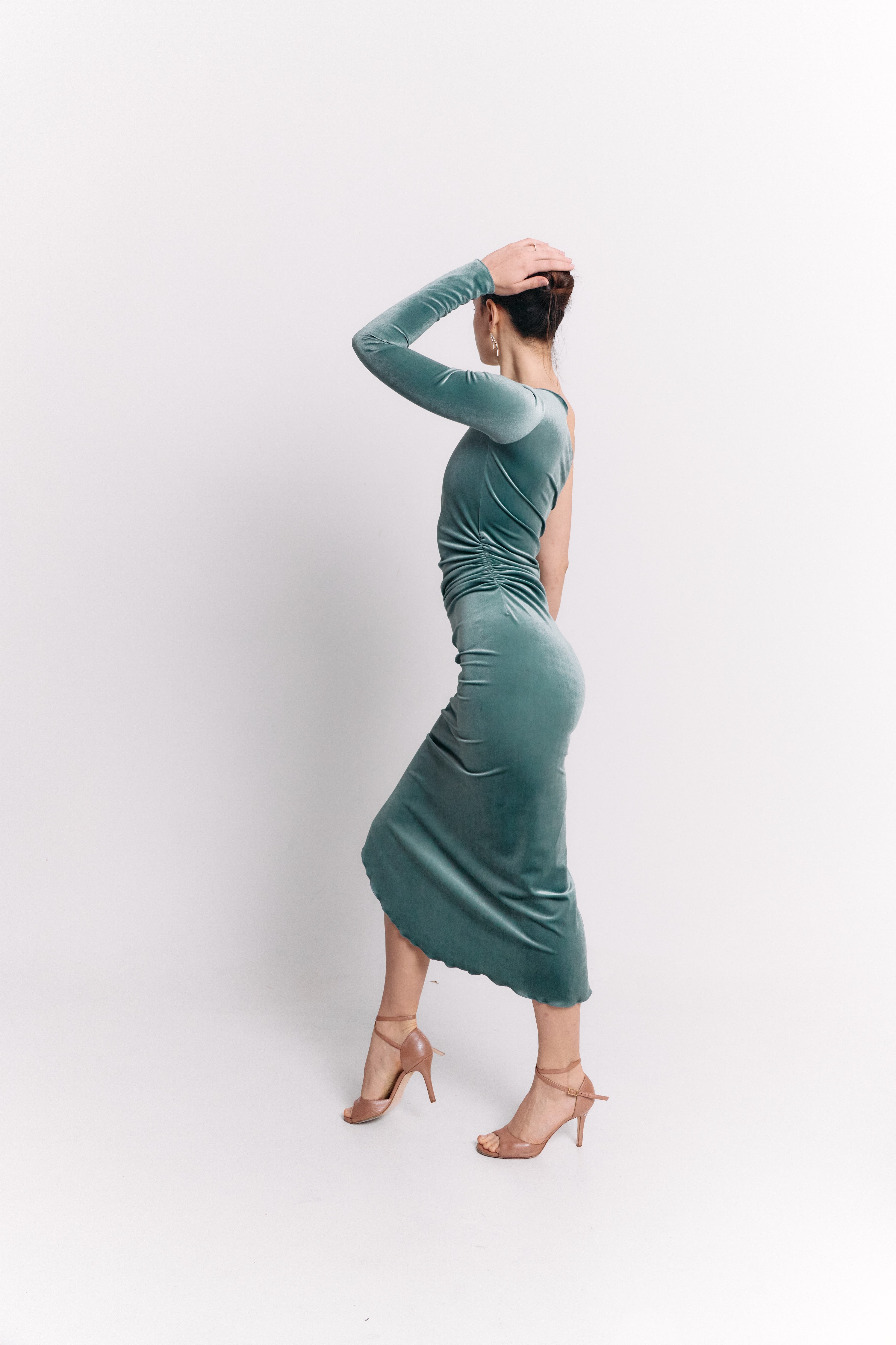 Velvet Turquoise Curve Dress