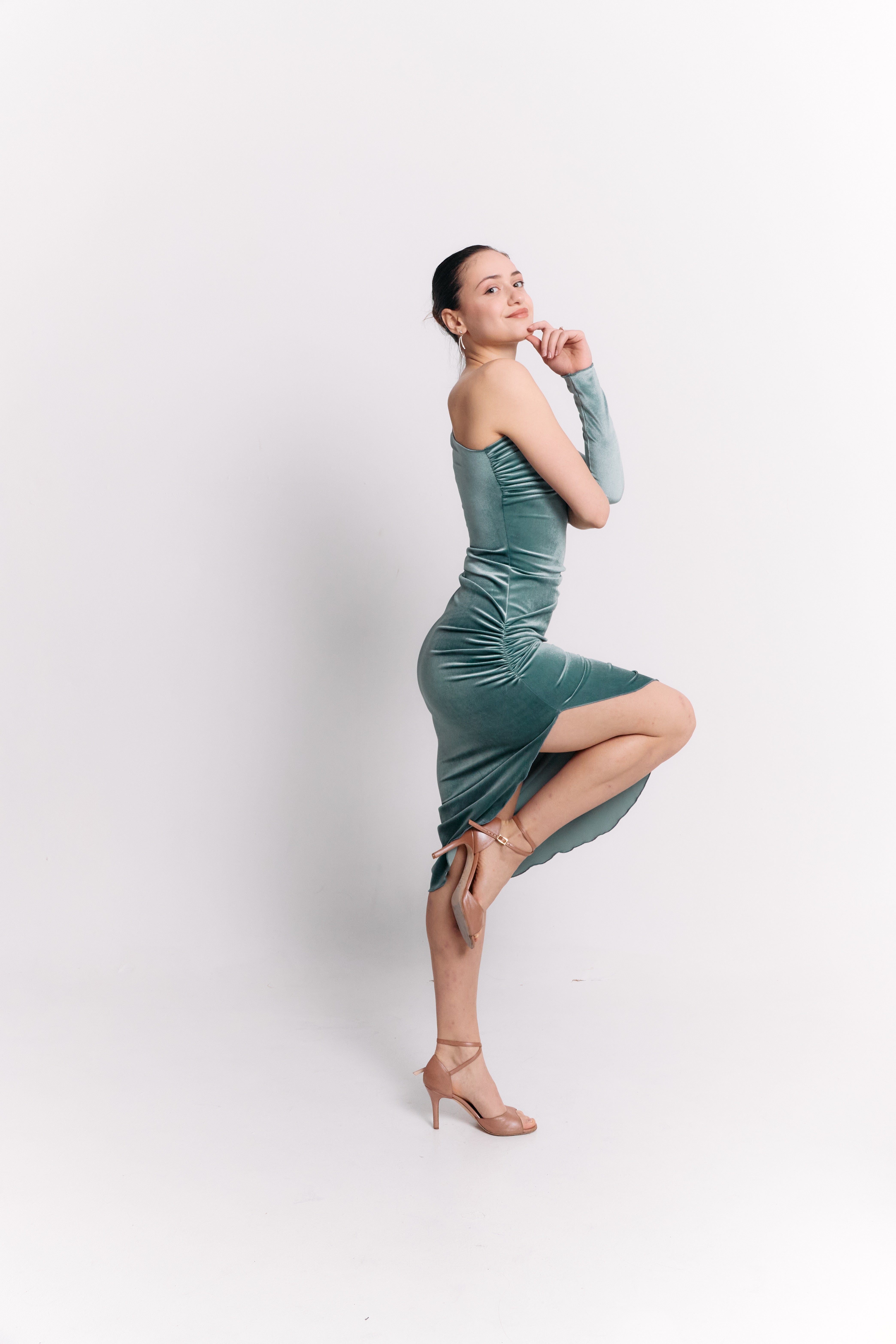 Velvet Turquoise Curve Dress