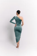 Velvet Turquoise Curve Dress