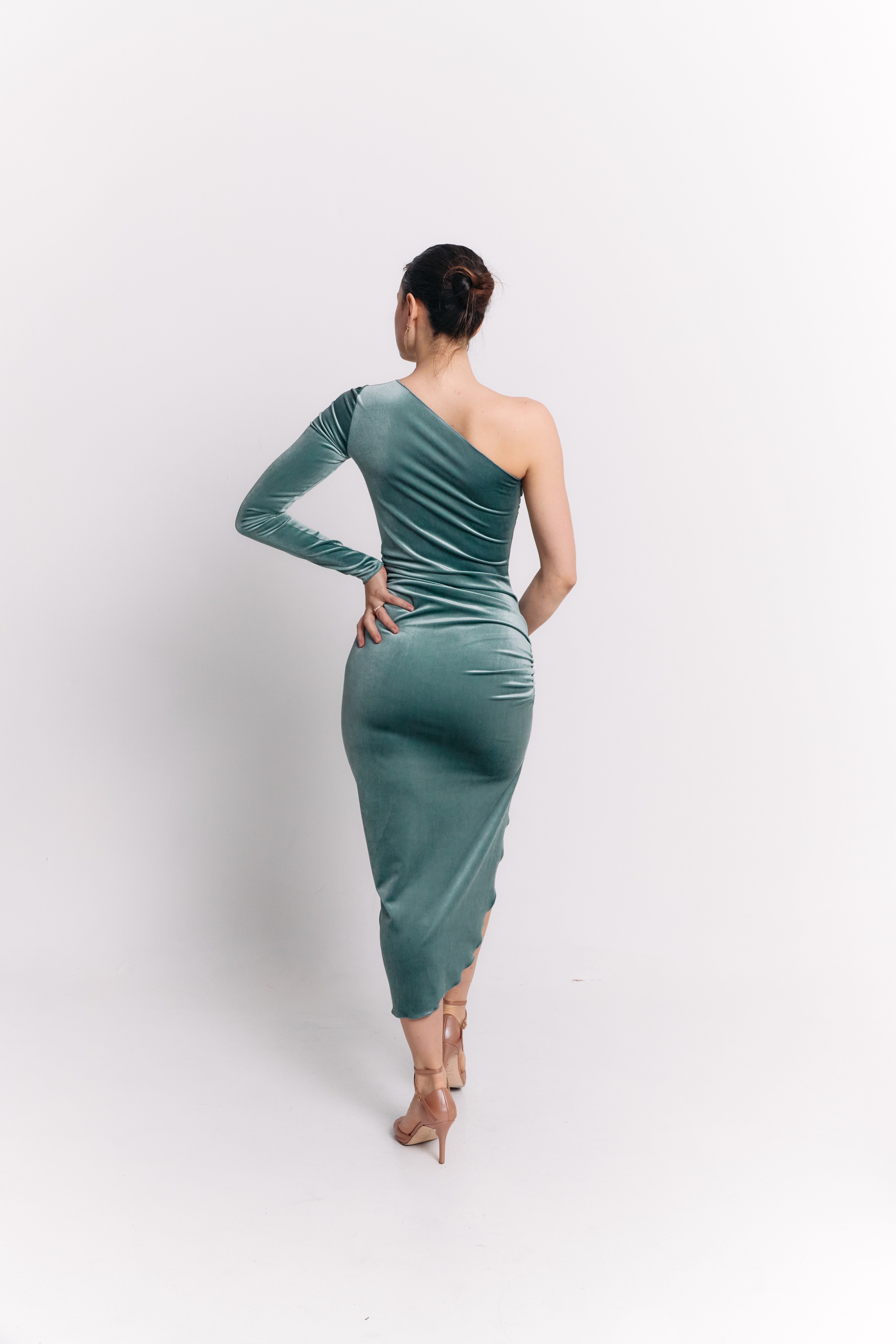 Velvet Turquoise Curve Dress