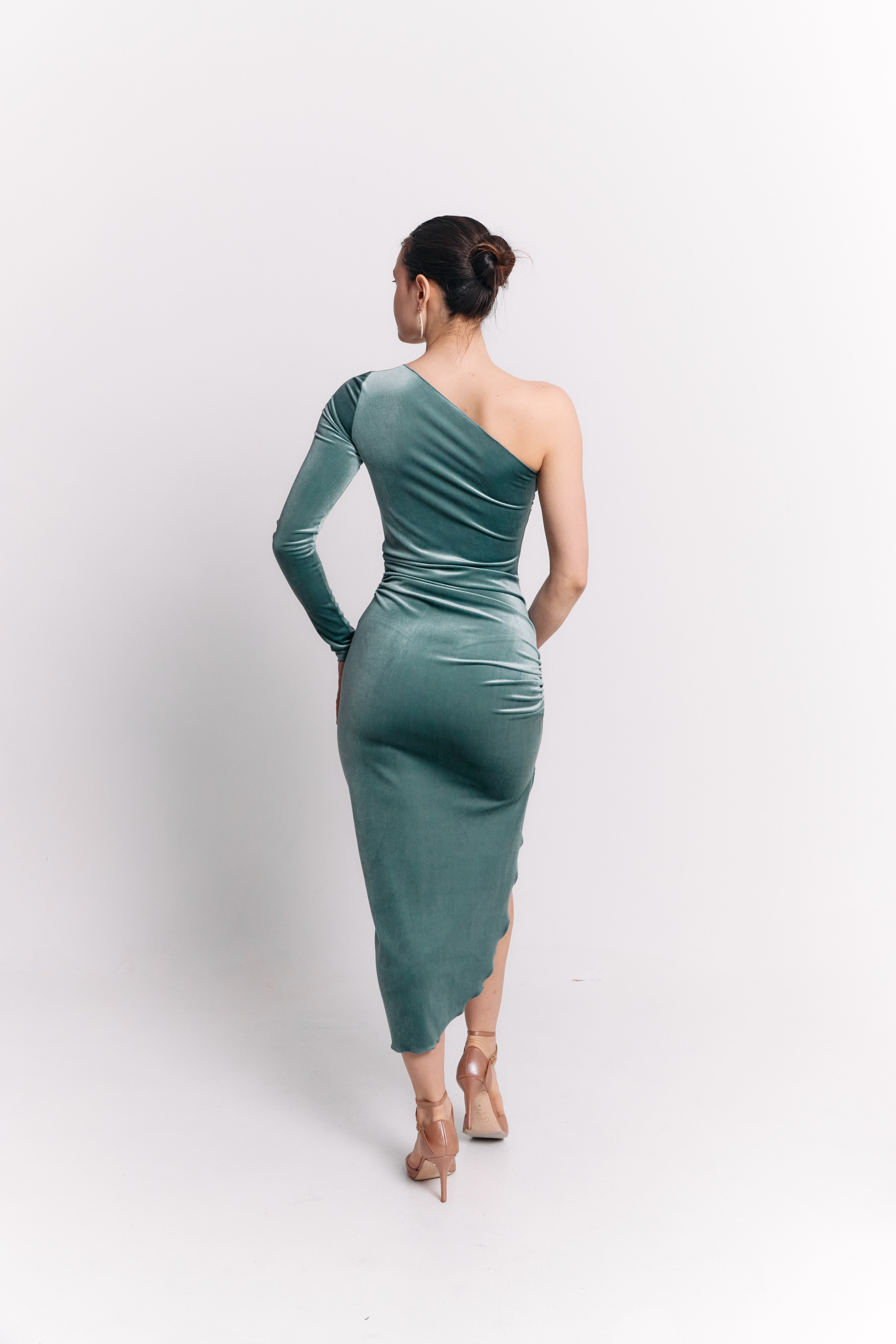 Velvet Turquoise Curve Dress