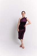 Burgundy Velvet Backless Dress