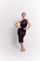 Burgundy Velvet Backless Dress