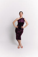 Burgundy Velvet Backless Dress