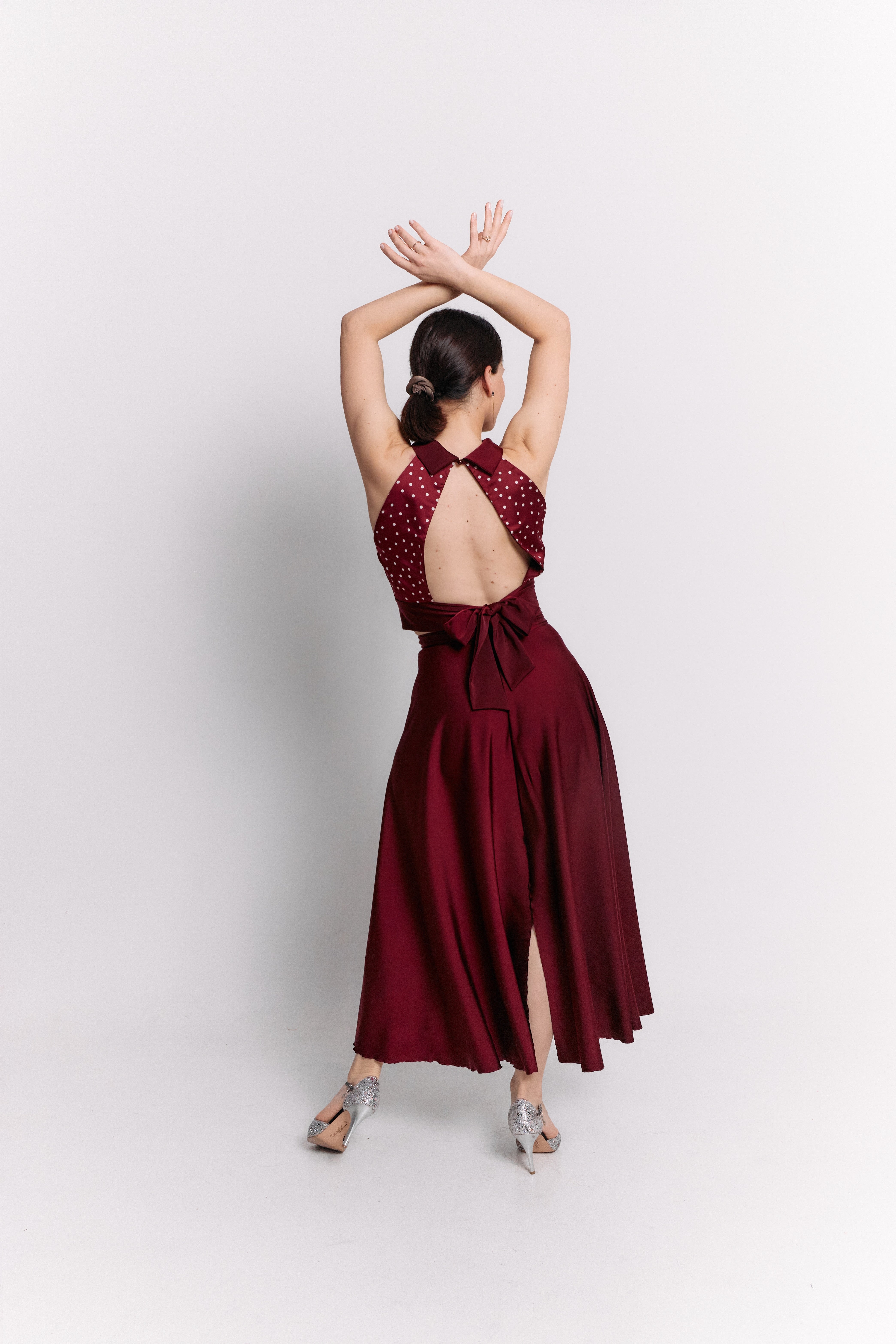 Burgundy Satin Reversible Set