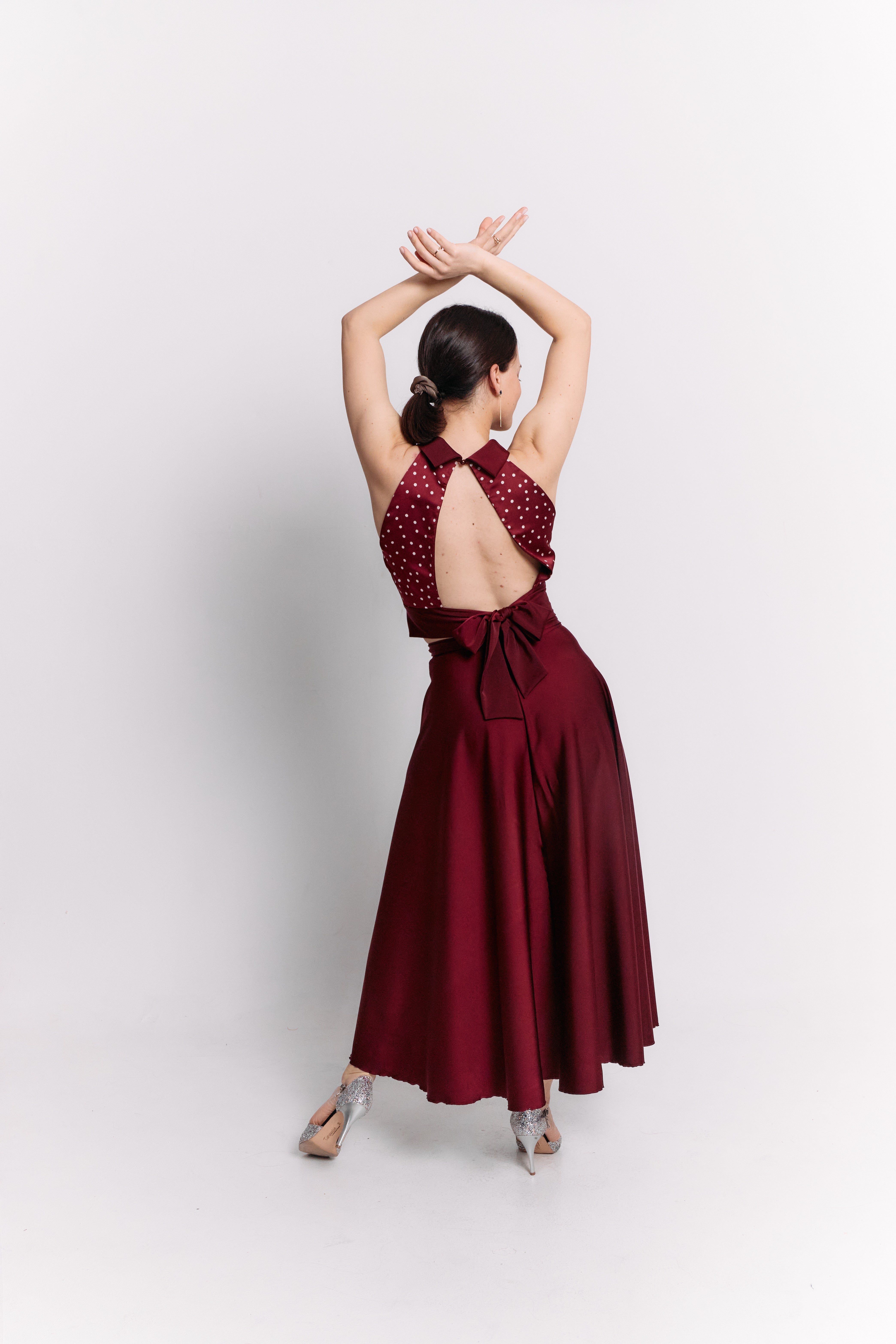 Burgundy Satin Bloom Convertible Set