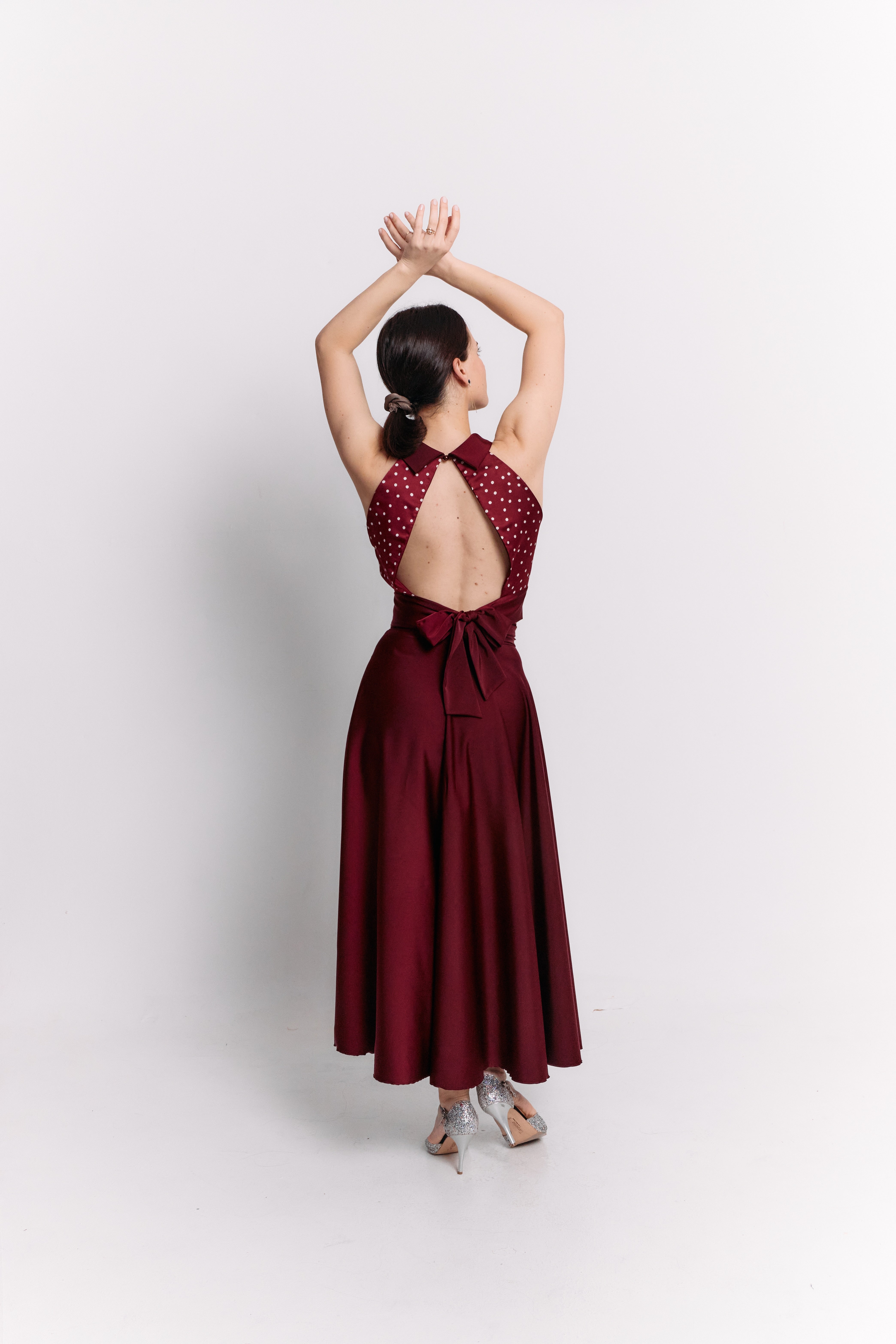 Conjunto convertible Bloom de satén burdeos